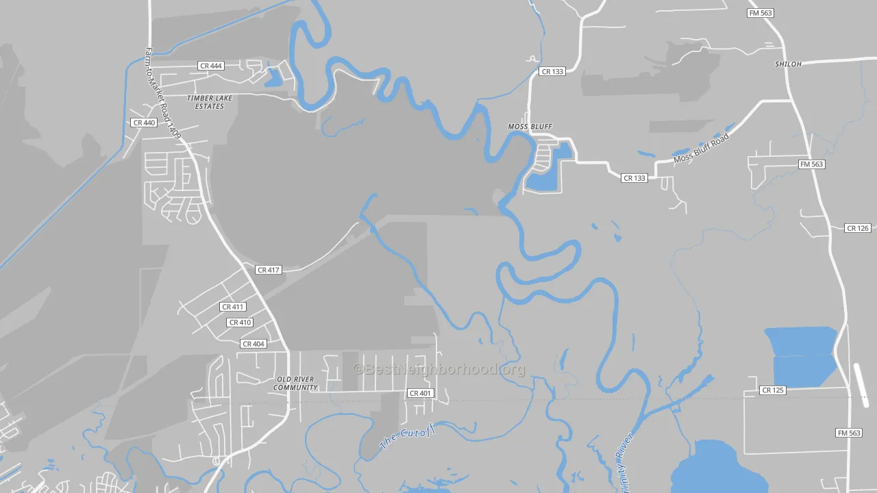 Transit Grade map of Moss Bluff, TX