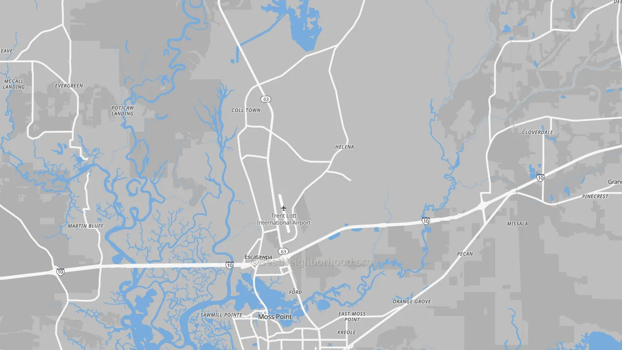 Transit Grade map of Moss Point, MS