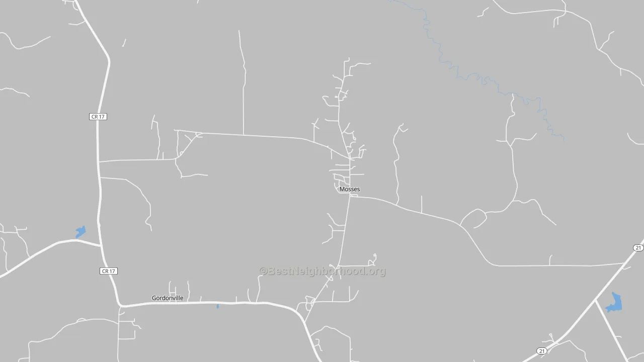 Transit Grade map of Mosses, AL
