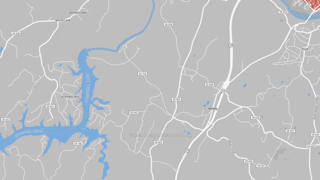 Transit Grade map of Motley, VA