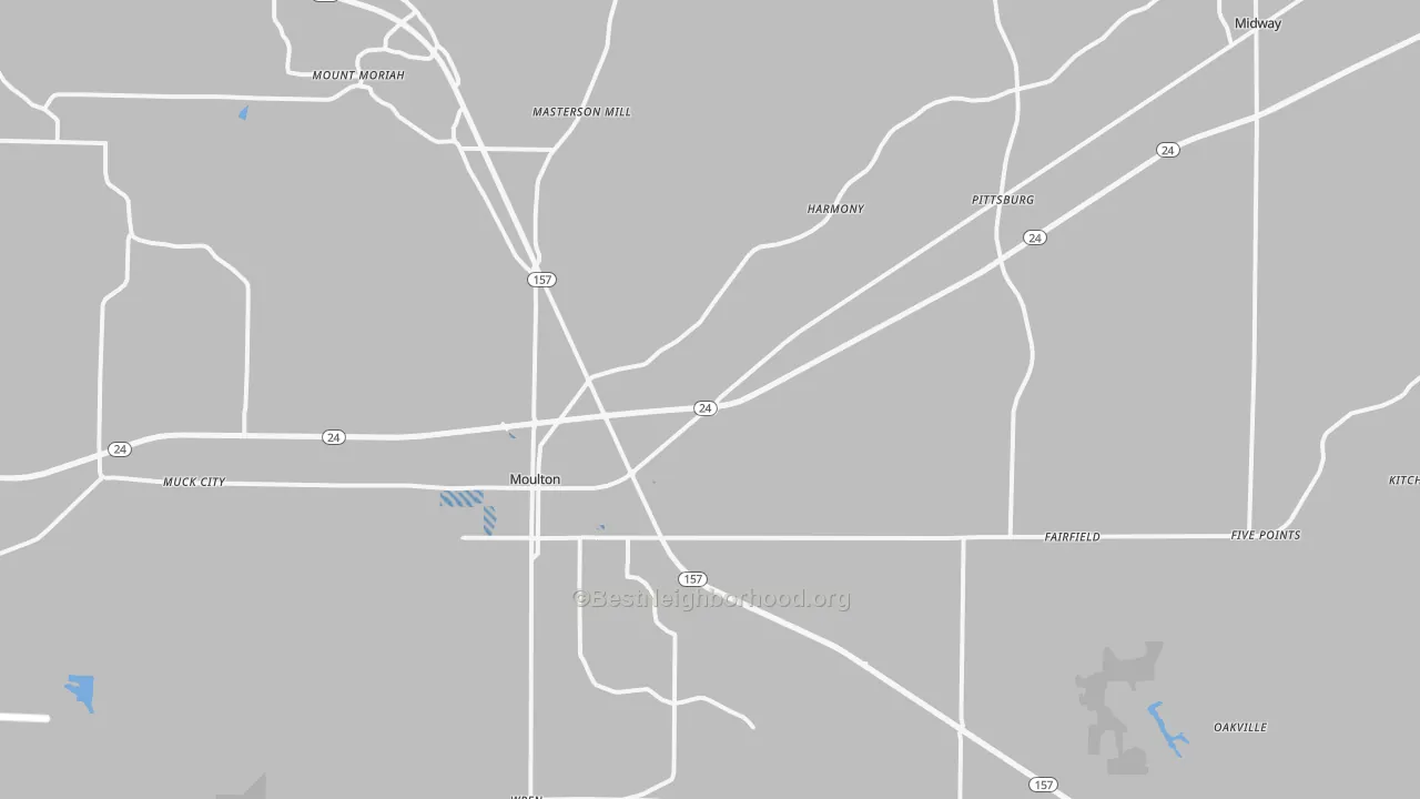 Transit Grade map of Moulton, AL