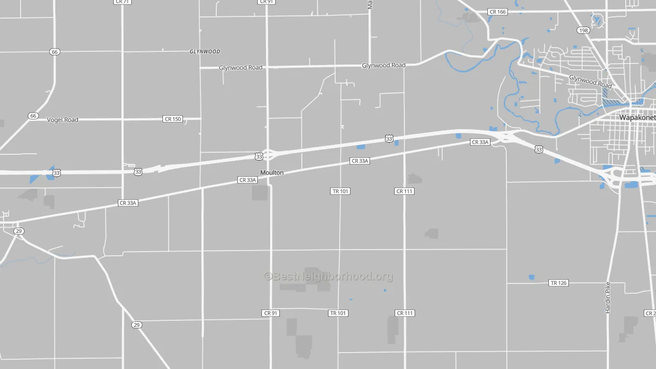 Transit Grade map of Moulton, OH