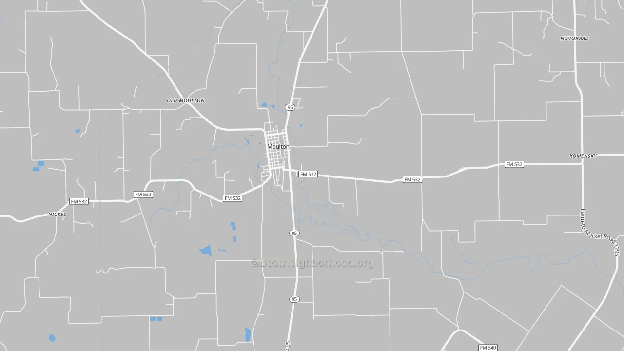Transit Grade map of Moulton, TX