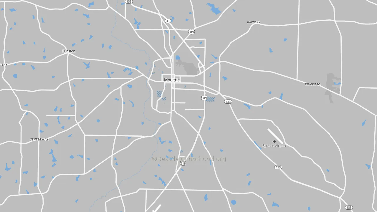 Transit Grade map of Moultrie, GA