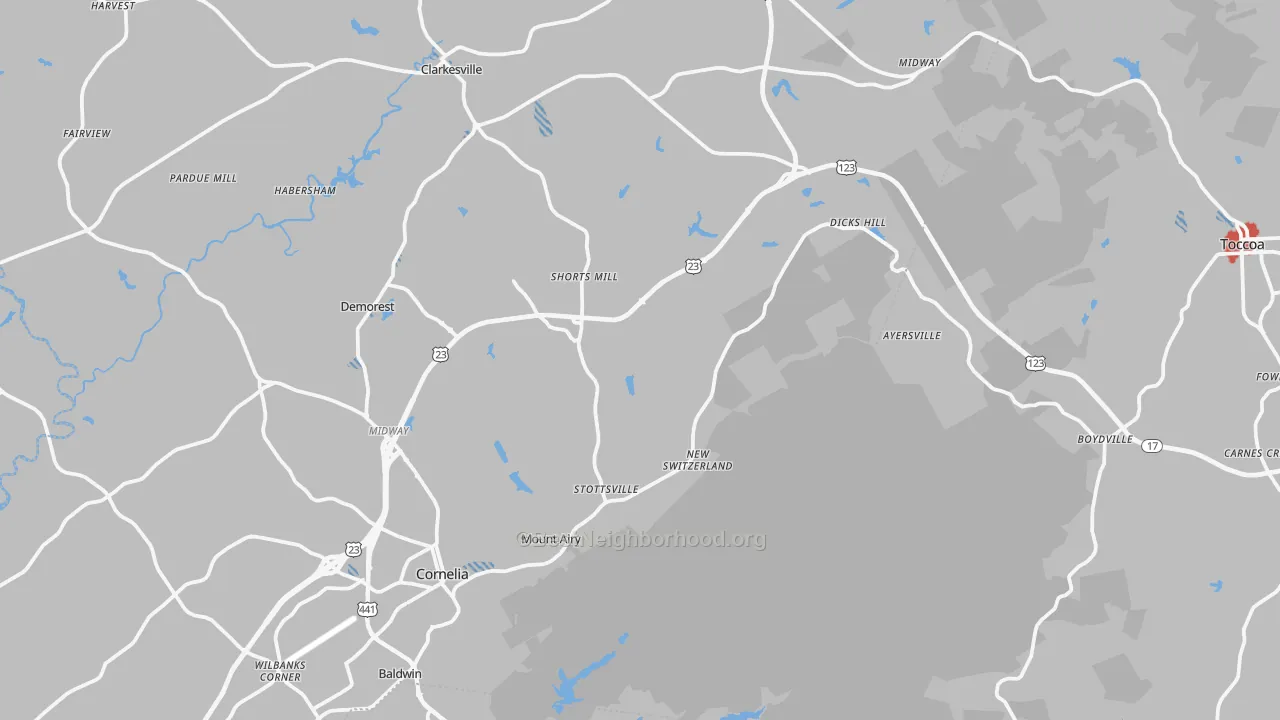 Transit Grade map of Mount Airy, GA