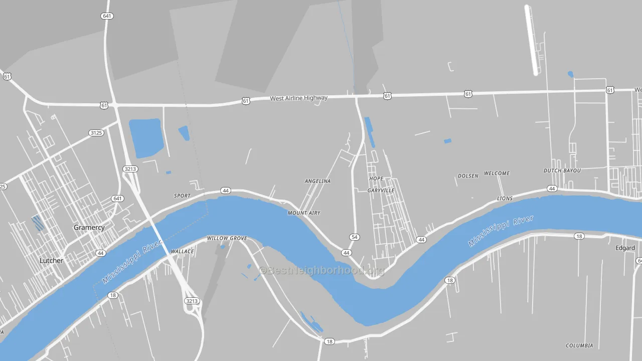Transit Grade map of Mount Airy, LA