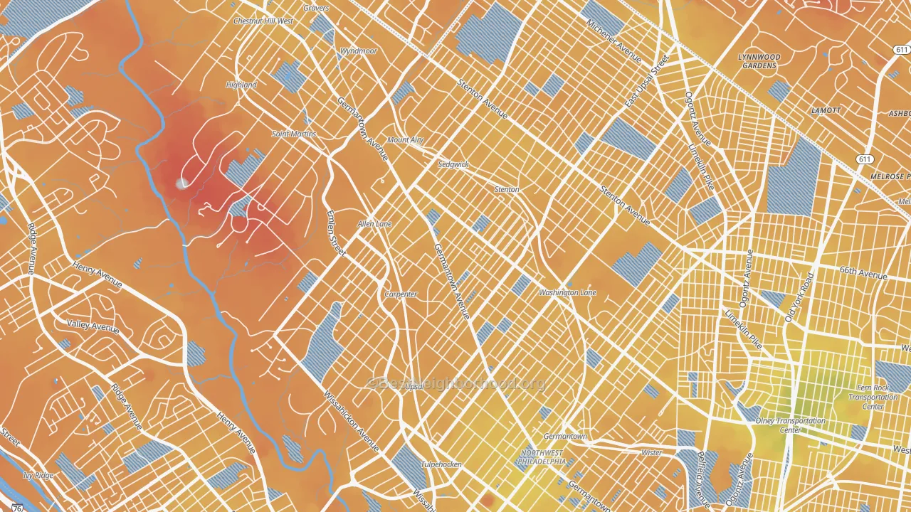 Transit Grade map of Mount Airy, Philadelphia, PA