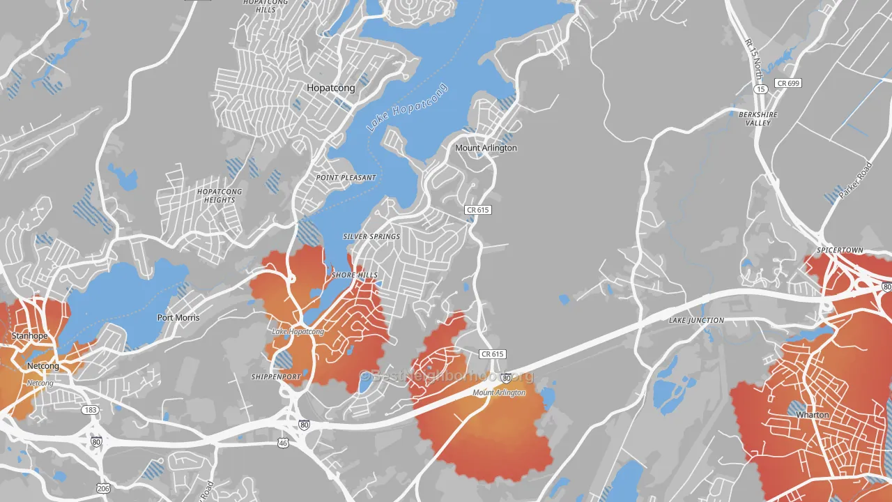 Transit Grade map of Mount Arlington, NJ