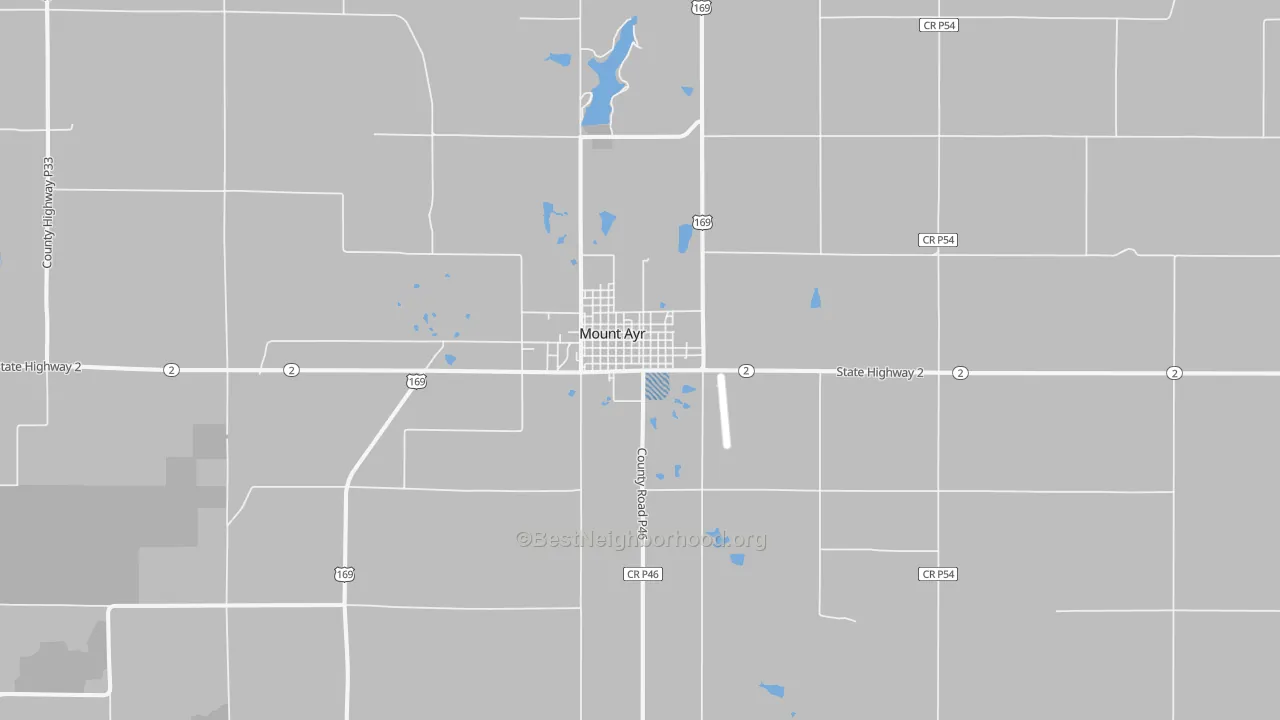 Transit Grade map of Mount Ayr, IA