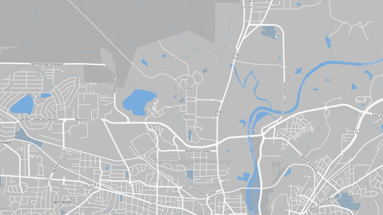Transit Grade map of Mount Berry, GA