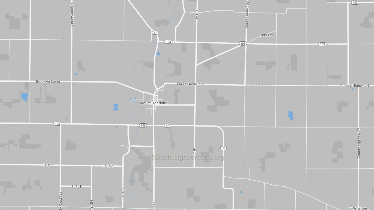 Transit Grade map of Mount Blanchard, OH