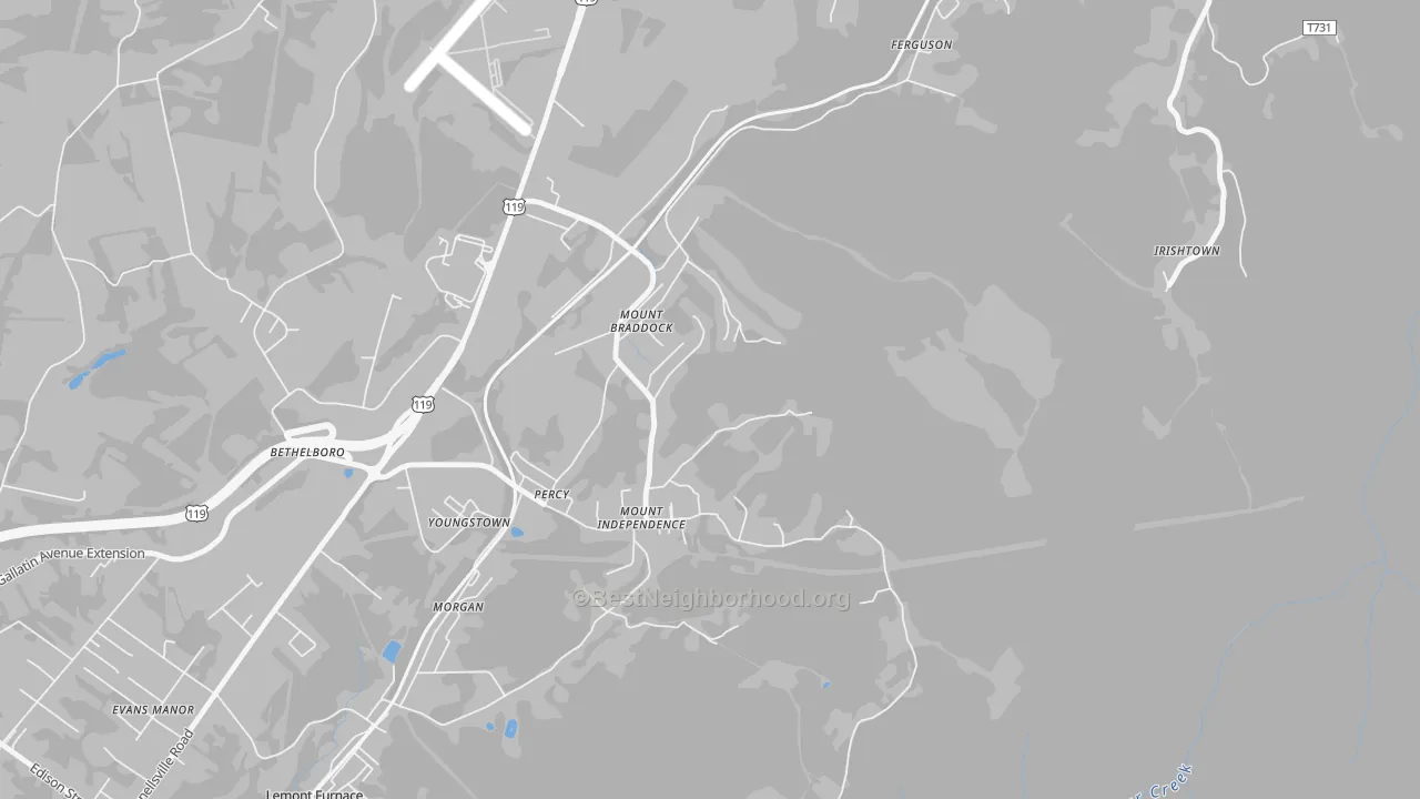 Transit Grade map of Mount Braddock, PA