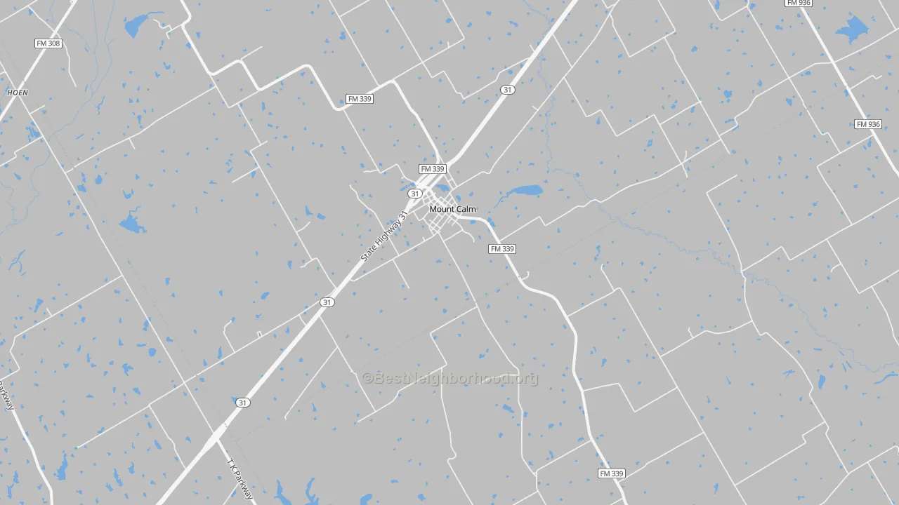 Transit Grade map of Mount Calm, TX