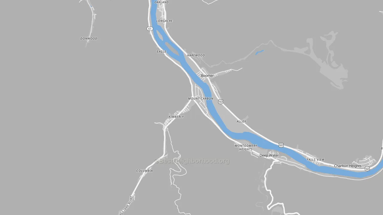 Transit Grade map of Mount Carbon, WV