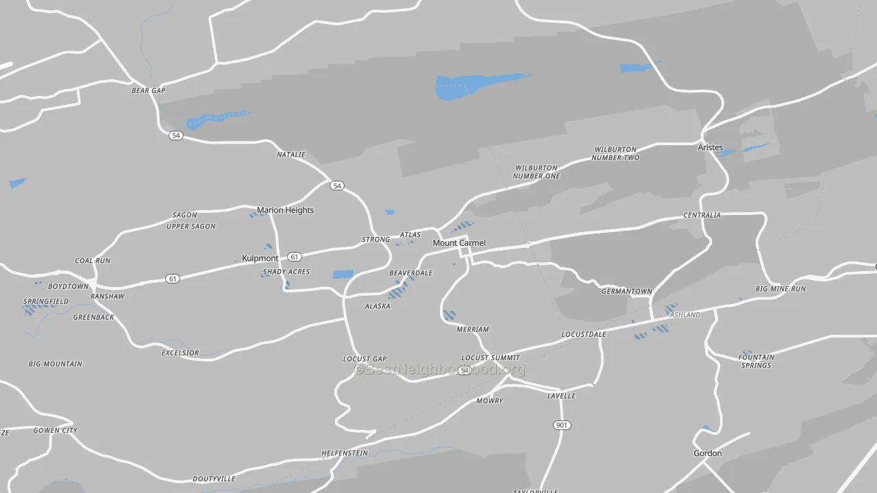Transit Grade map of Mount Carmel, PA