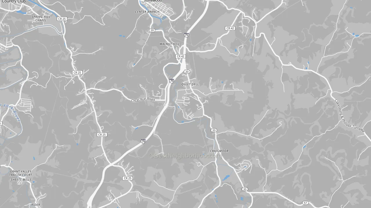 Transit Grade map of Mount Clare, WV