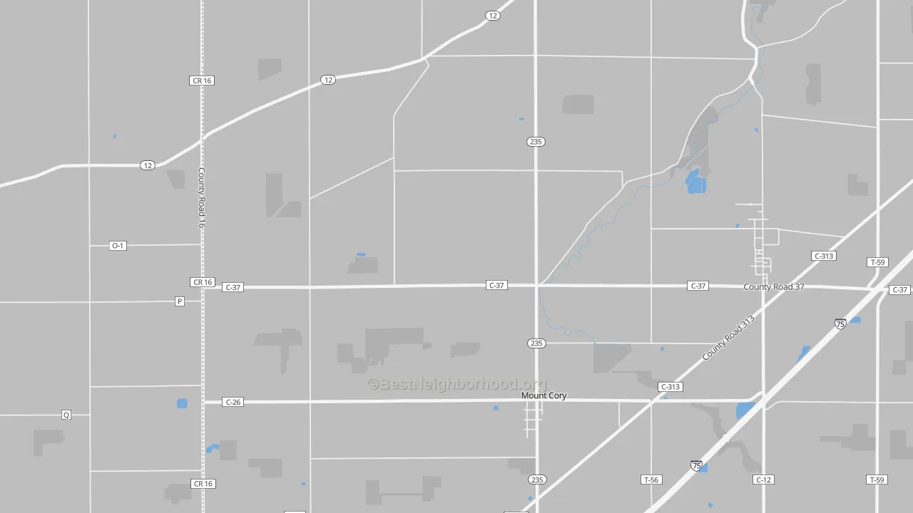 Transit Grade map of Mount Cory, OH
