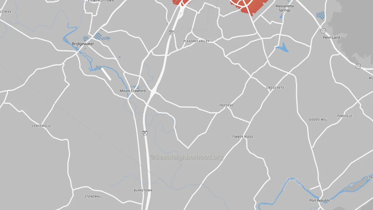 Transit Grade map of Mount Crawford, VA