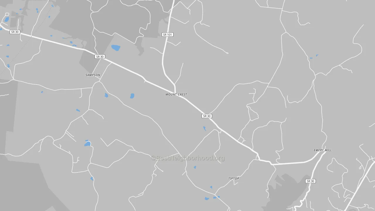 Transit Grade map of Mount Crest, TN
