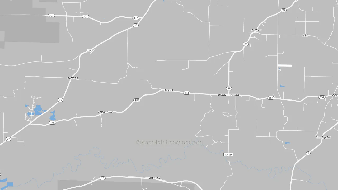 Transit Grade map of Mount George, AR