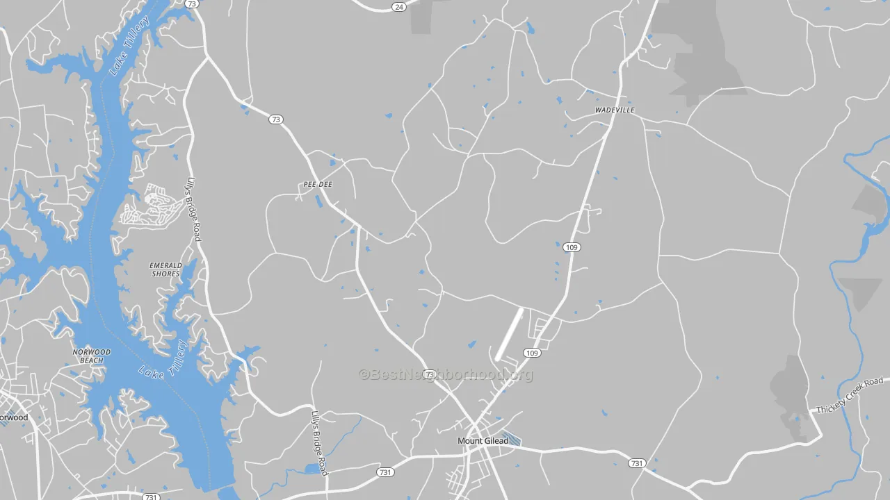 Transit Grade map of Mount Gilead, NC