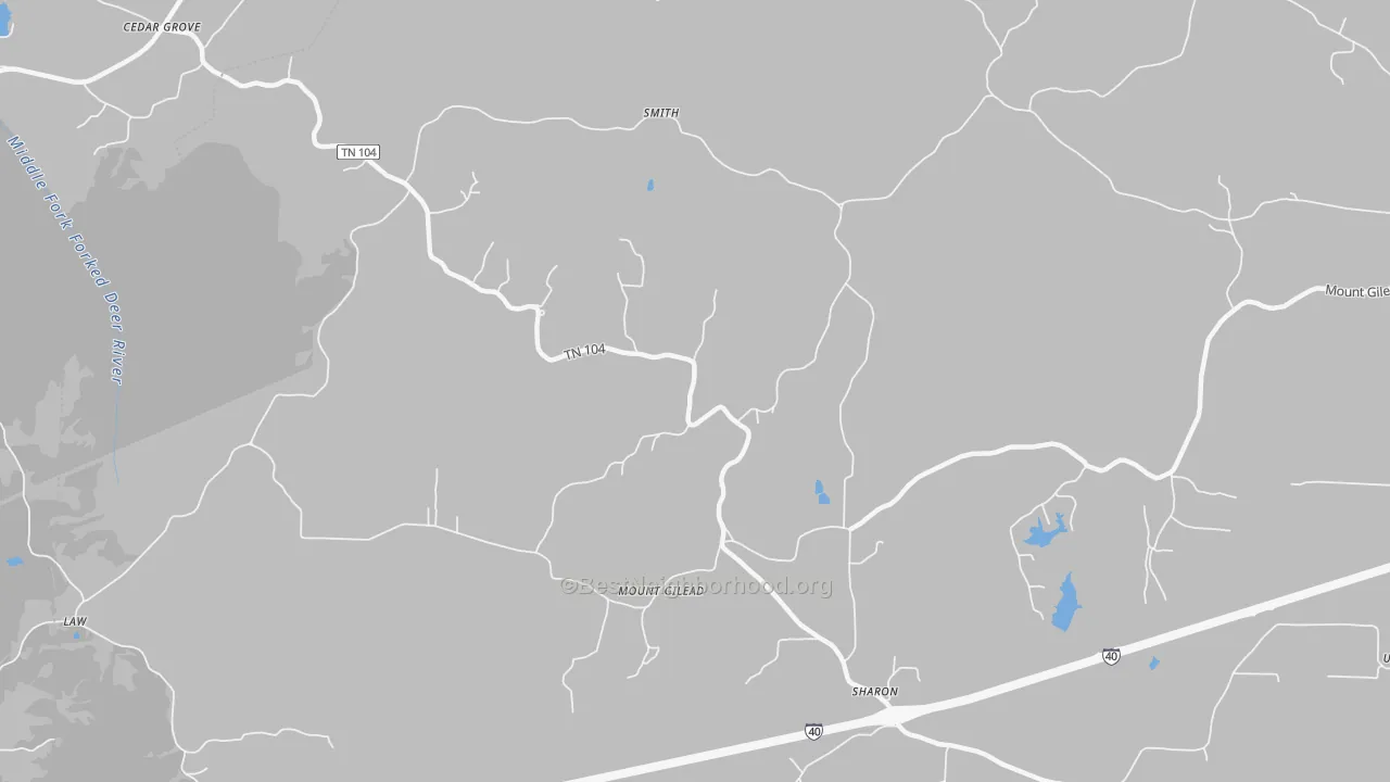 Transit Grade map of Mount Gilead, TN