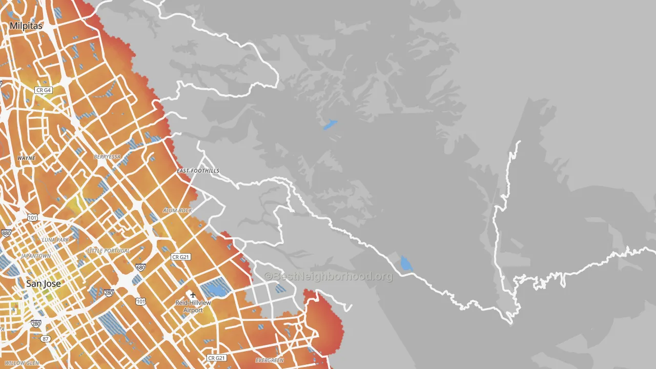 Transit Grade map of Mount Hamilton, CA