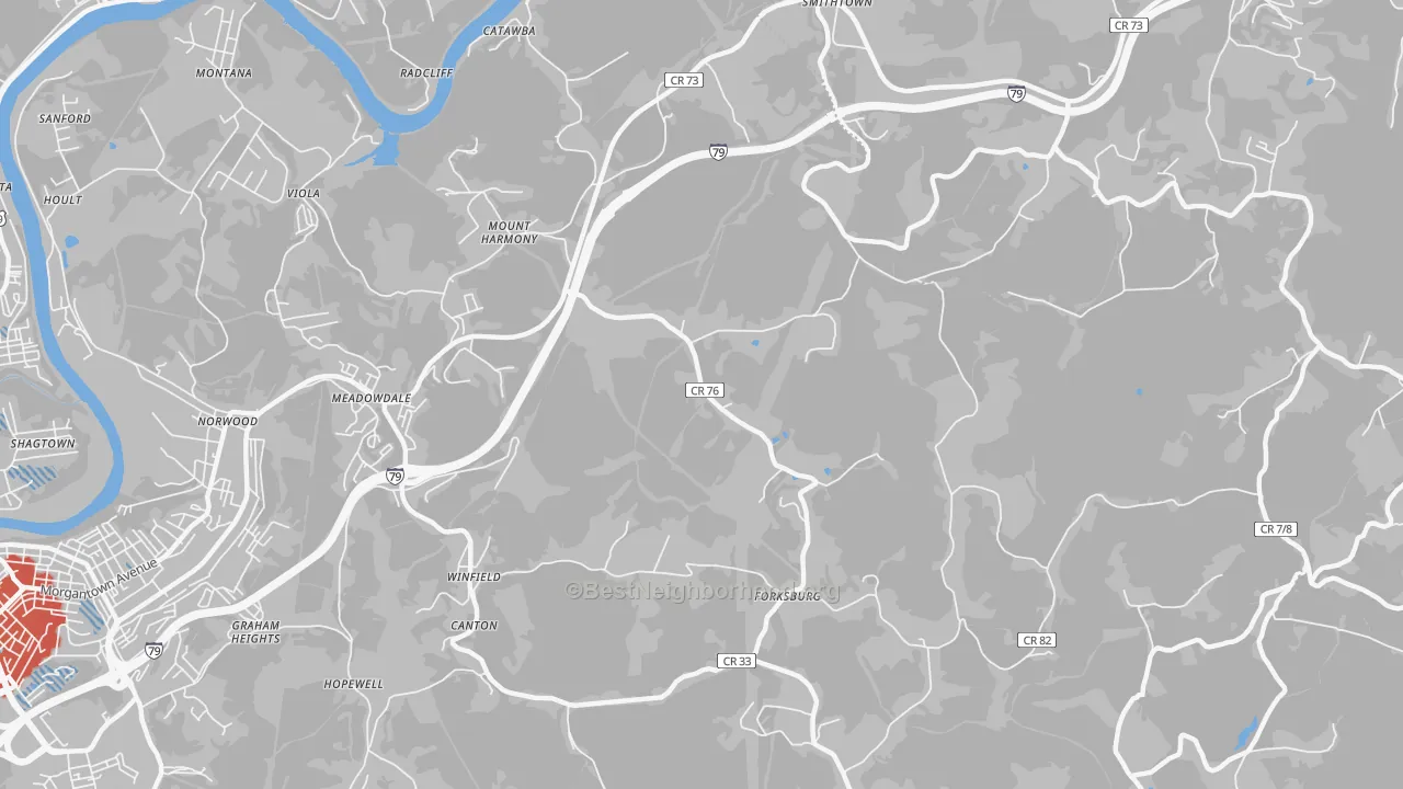 Transit Grade map of Mount Harmony, WV