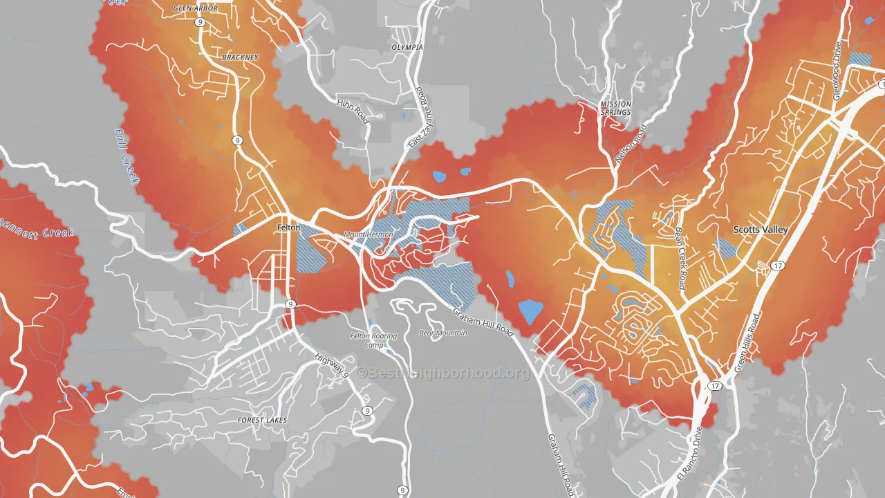 Transit Grade map of Mount Hermon, CA
