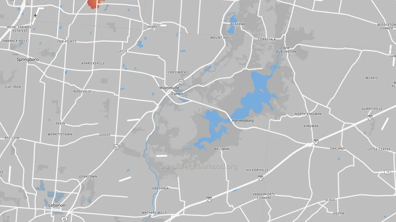 Transit Grade map of Mount Holly, OH