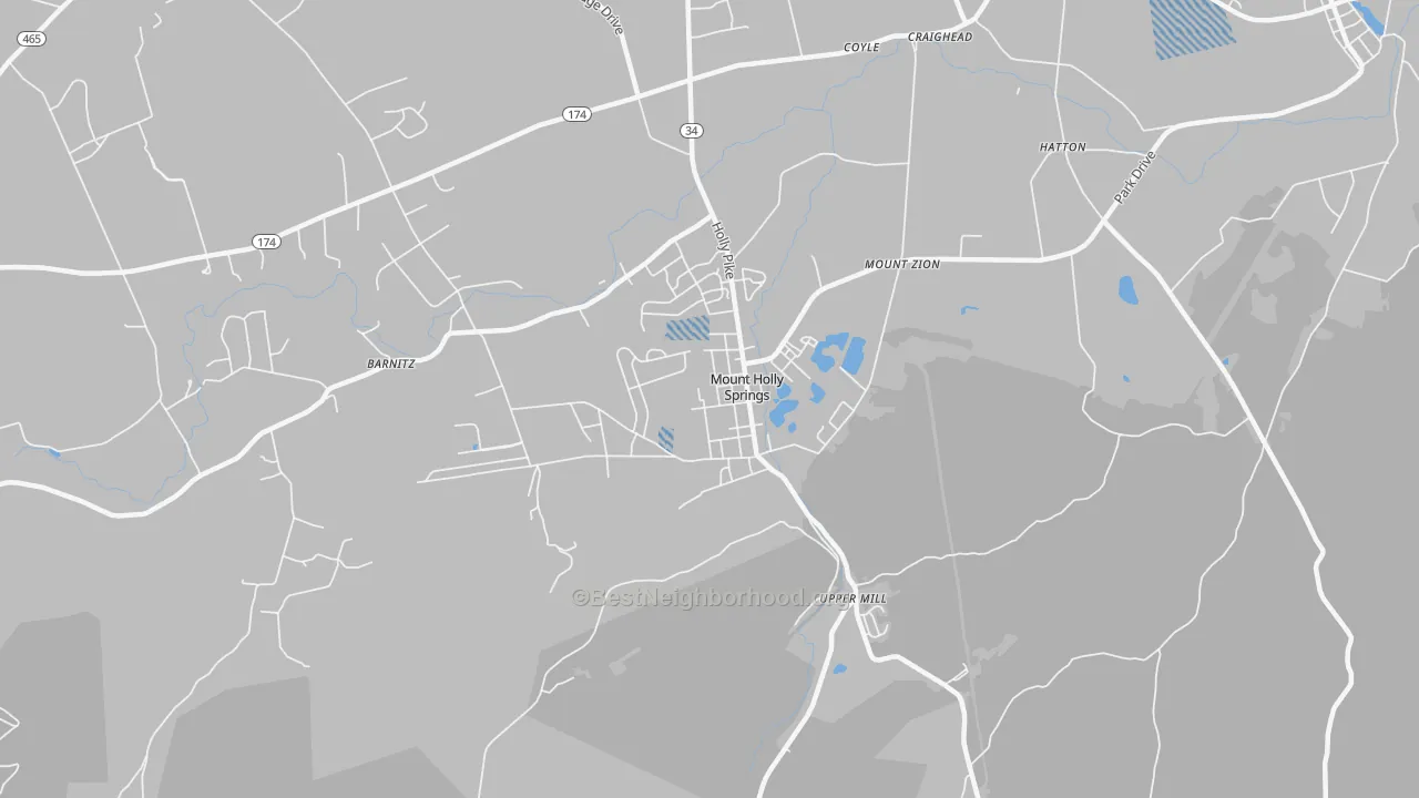 Transit Grade map of Mount Holly Springs, PA