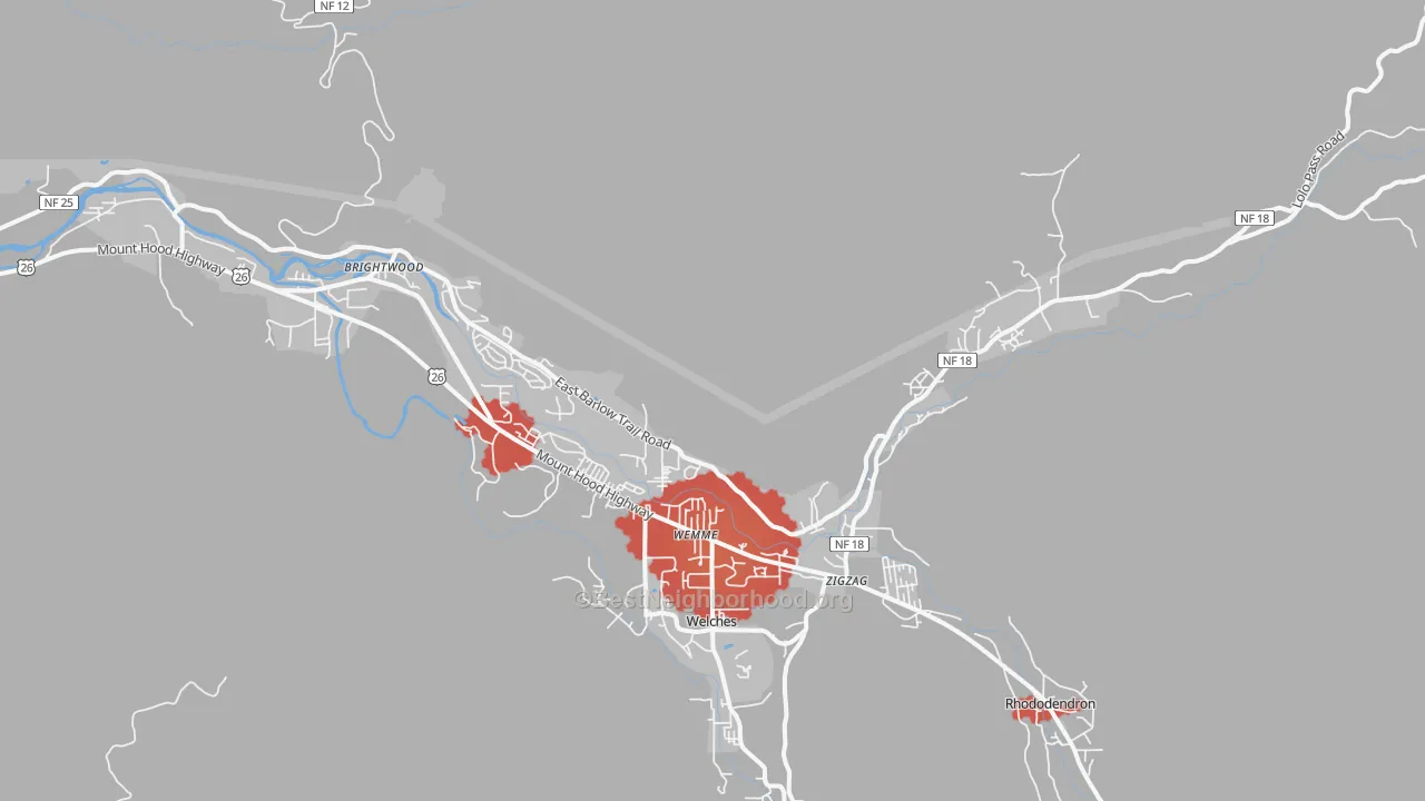 Transit Grade map of Mount Hood Village, OR