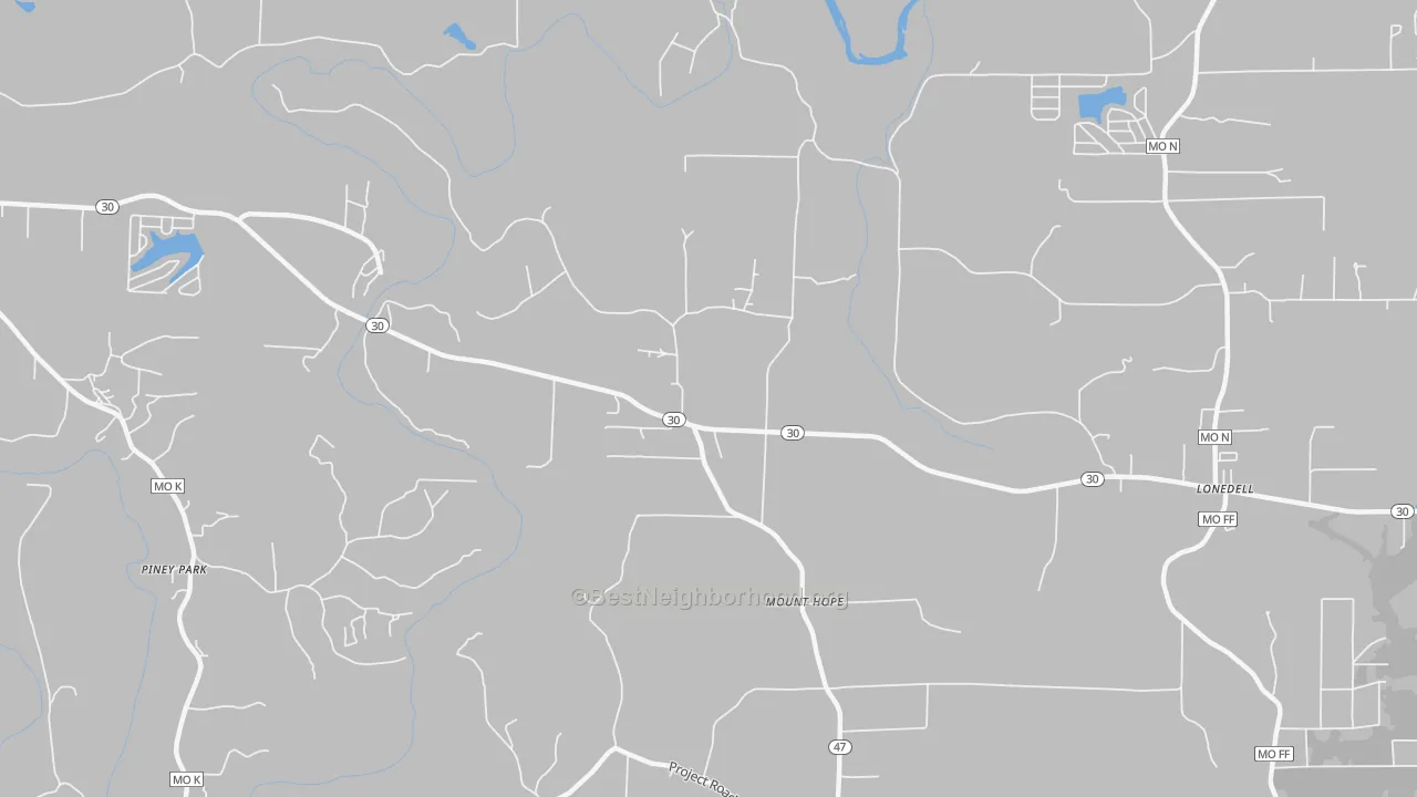 Transit Grade map of Mount Hope, MO