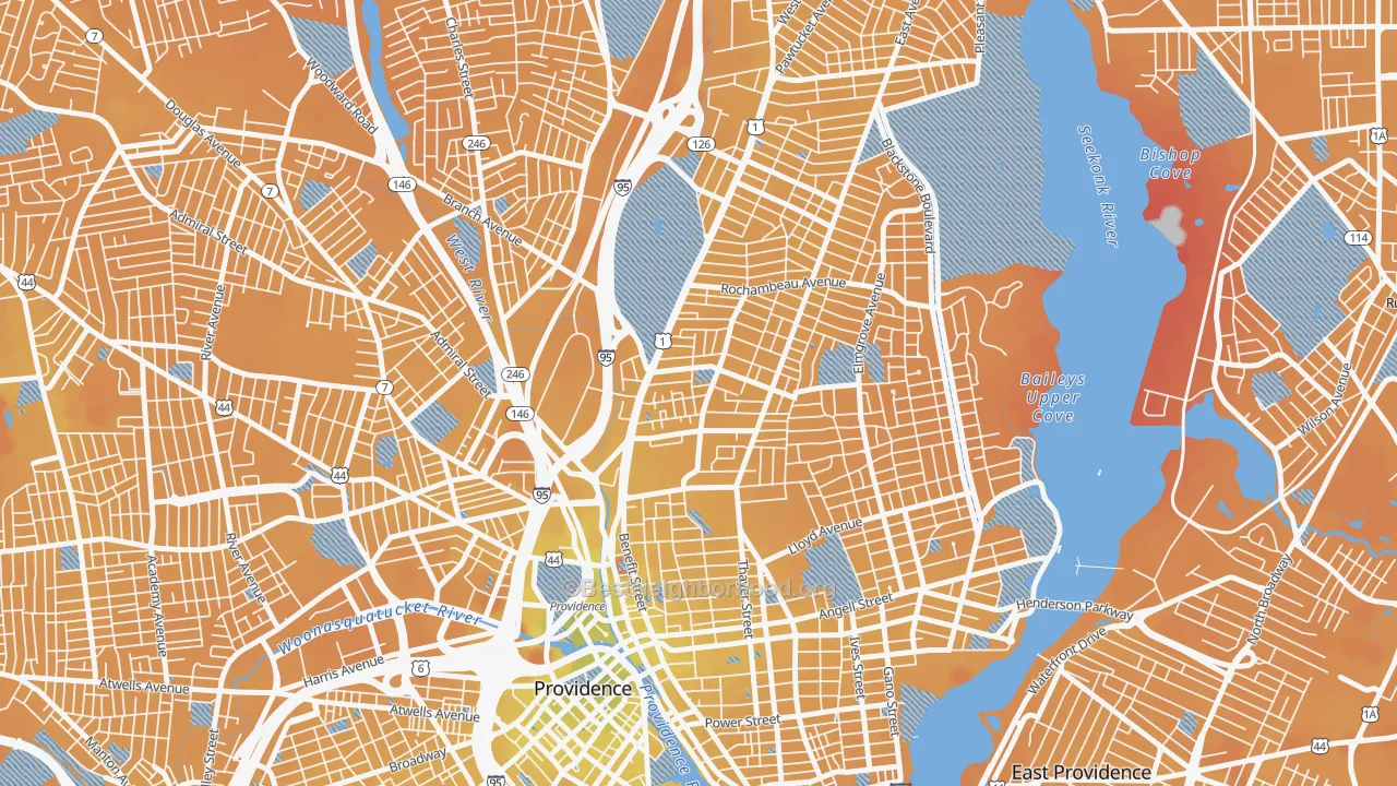 Transit Grade map of Mount Hope, Providence, RI