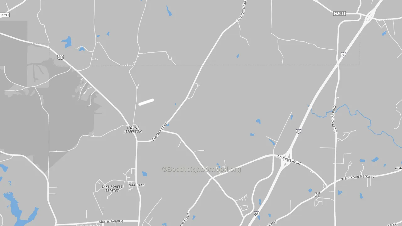 Transit Grade map of Mount Jefferson, AL