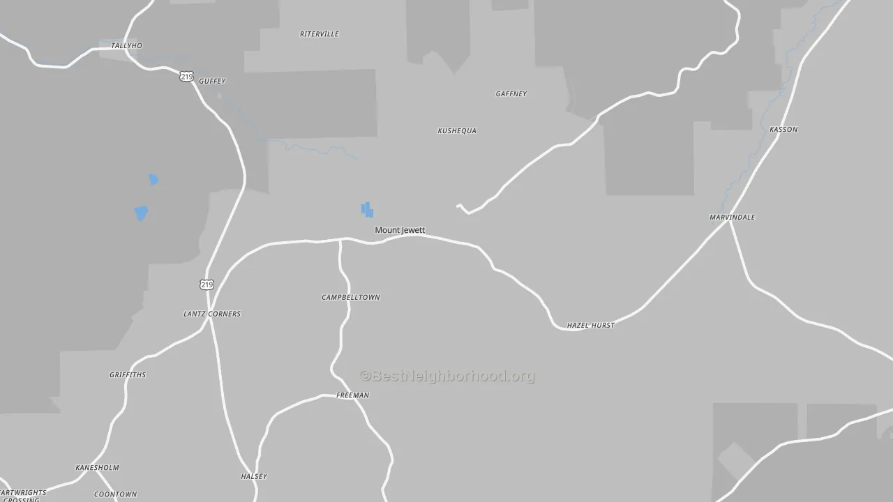 Transit Grade map of Mount Jewett, PA