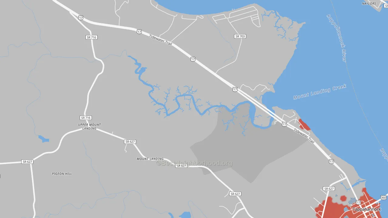 Transit Grade map of Mount Landing, VA