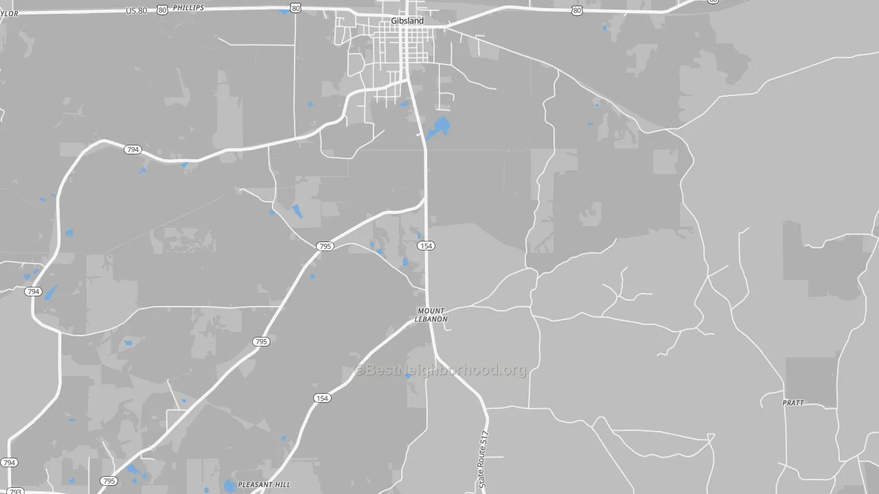 Transit Grade map of Mount Lebanon, LA