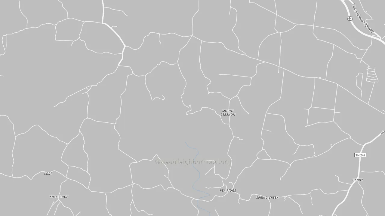 Transit Grade map of Mount Lebanon, TN