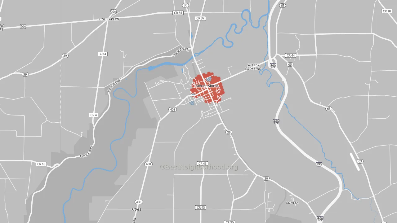 Transit Grade map of Mount Morris, NY