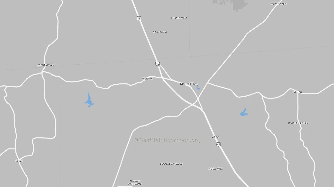 Transit Grade map of Mount Olive, MS