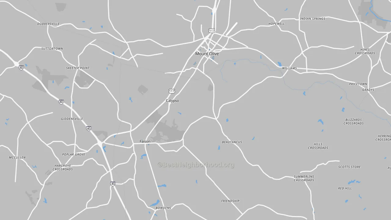 Transit Grade map of Mount Olive, NC