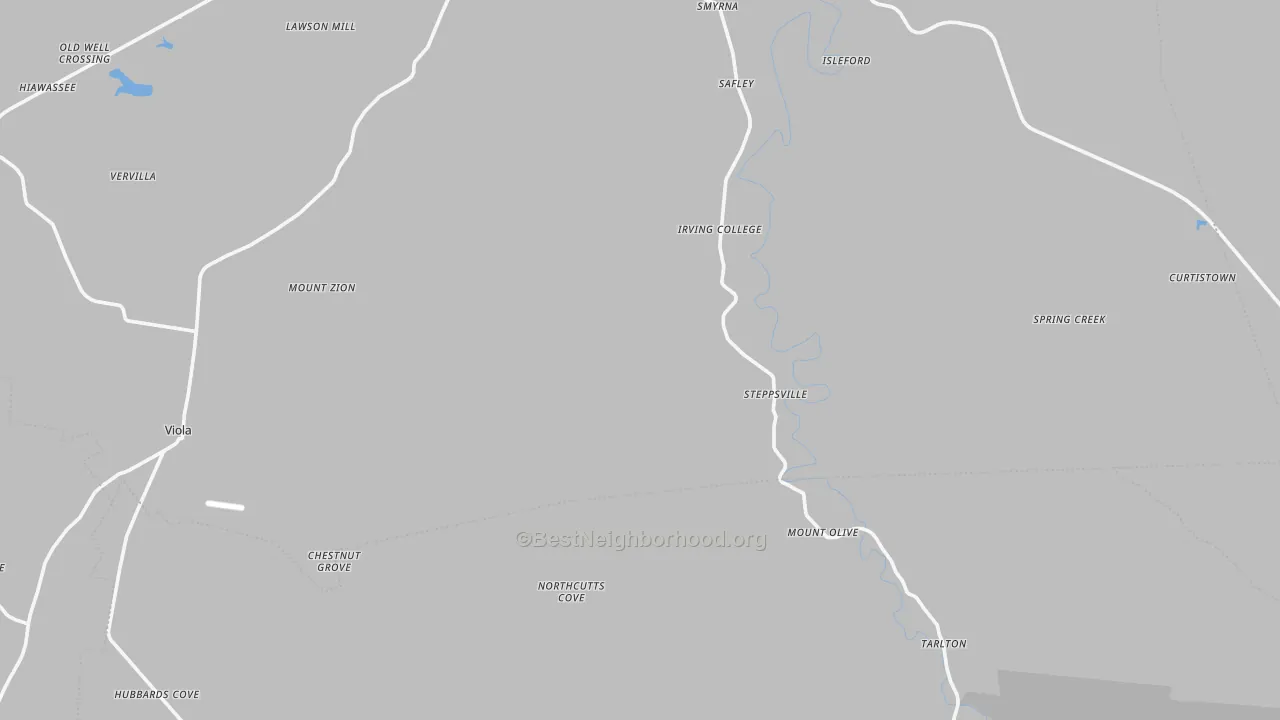 Transit Grade map of Mount Olive, TN