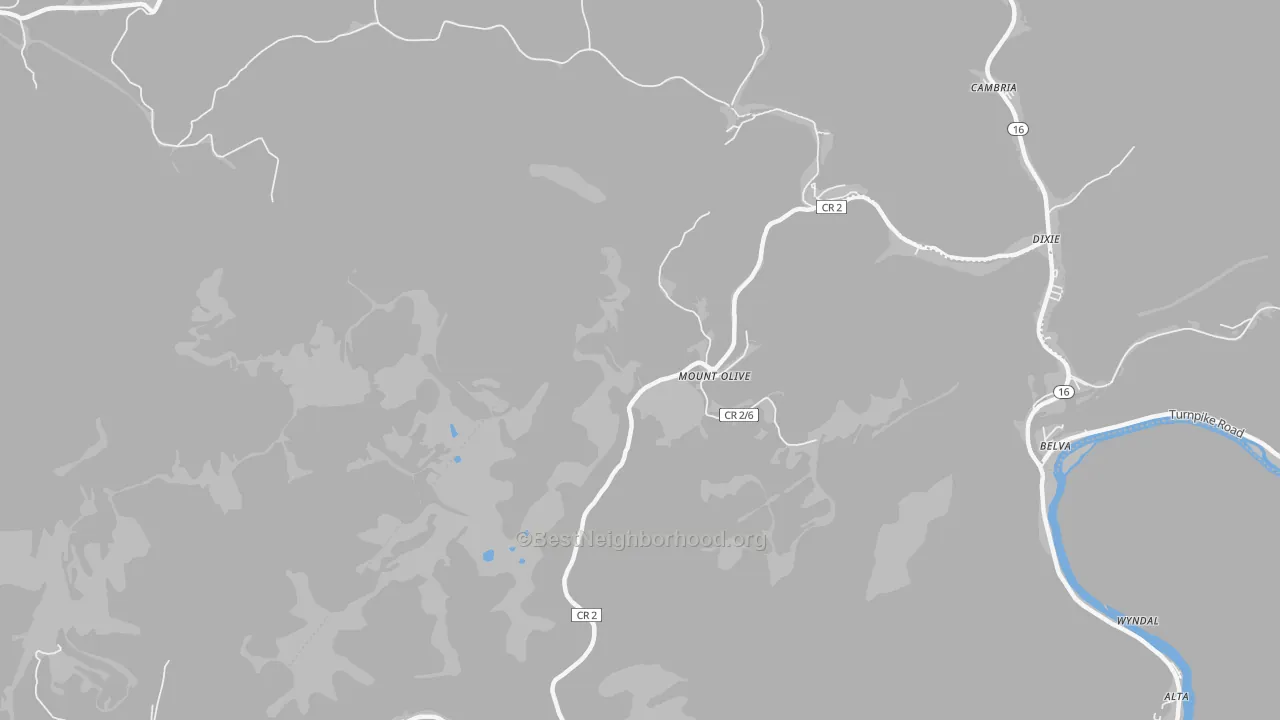 Transit Grade map of Mount Olive, WV