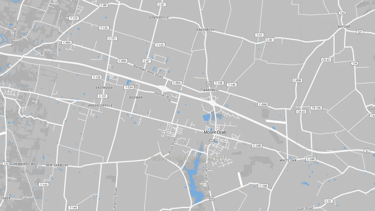 Transit Grade map of Mount Orab, OH