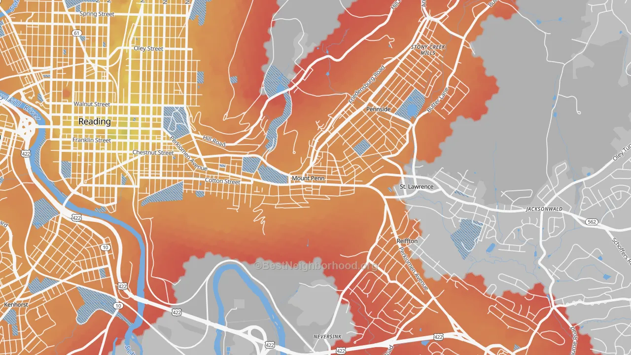 Transit Grade map of Mount Penn, PA