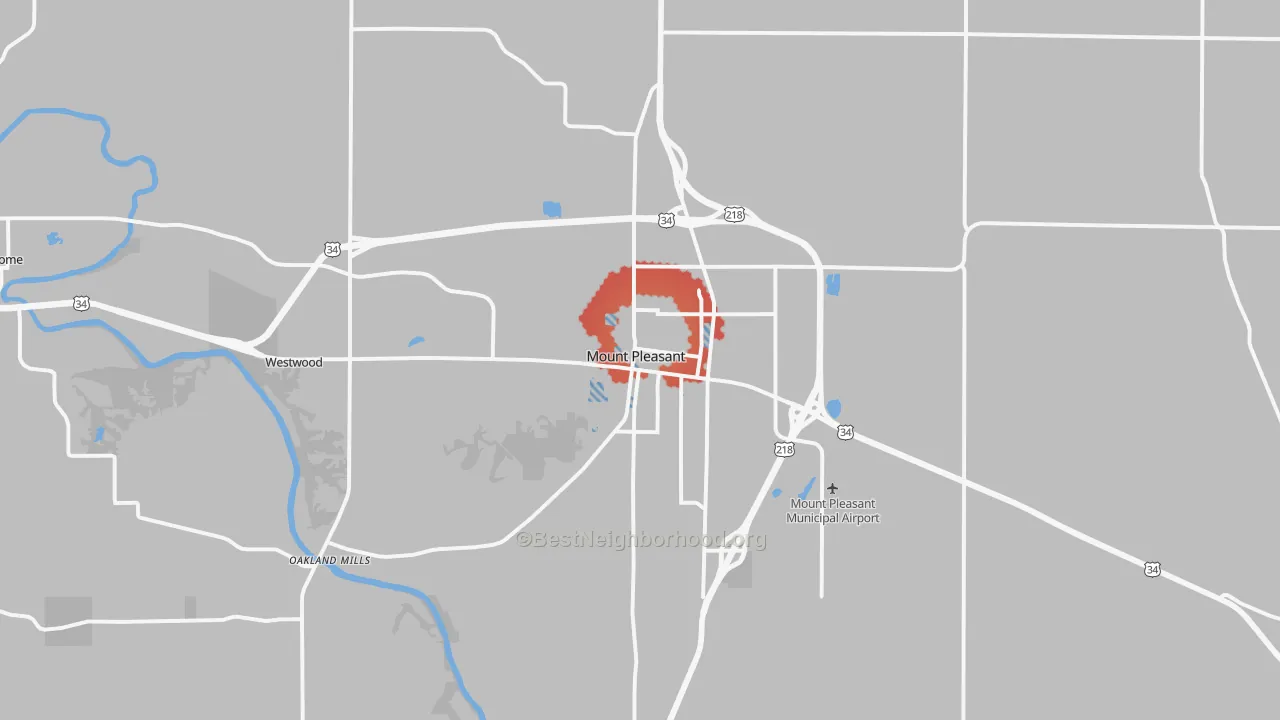 Transit Grade map of Mount Pleasant, IA