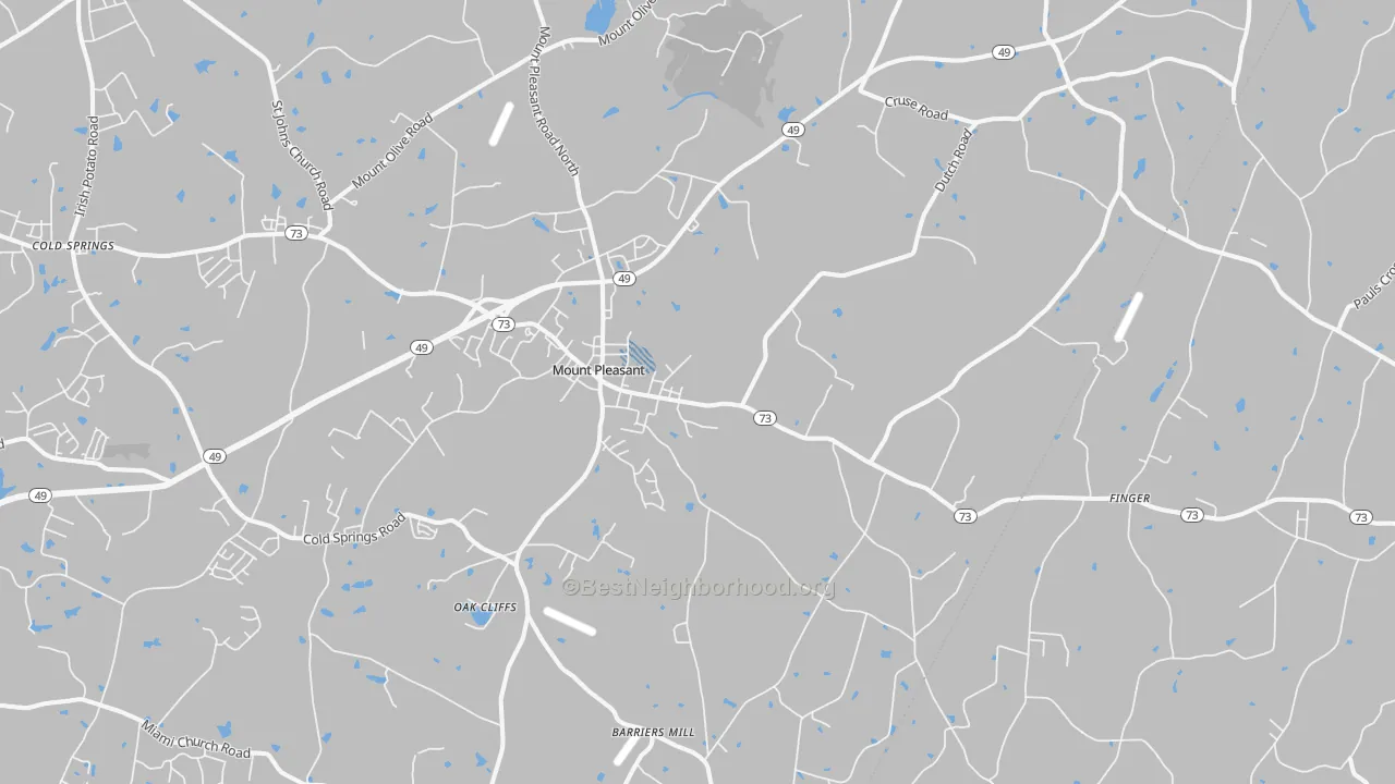 Transit Grade map of Mount Pleasant, NC