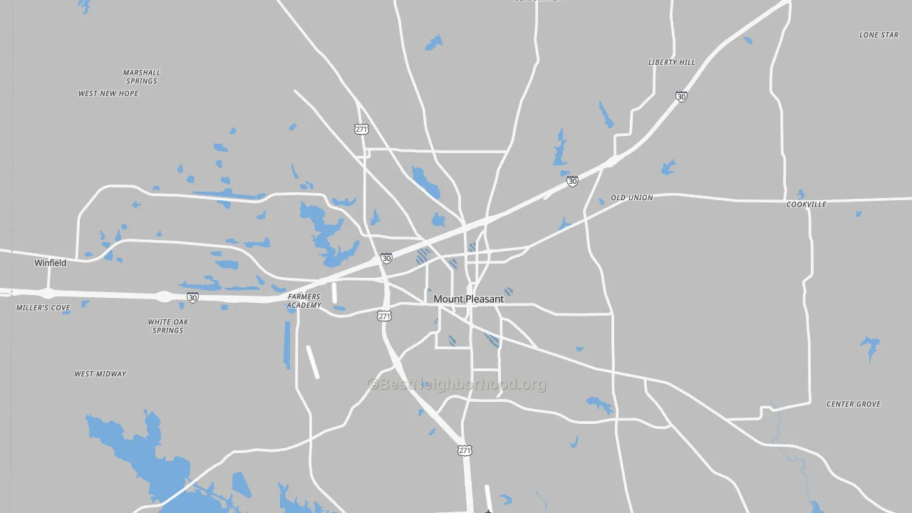 Transit Grade map of Mount Pleasant, TX
