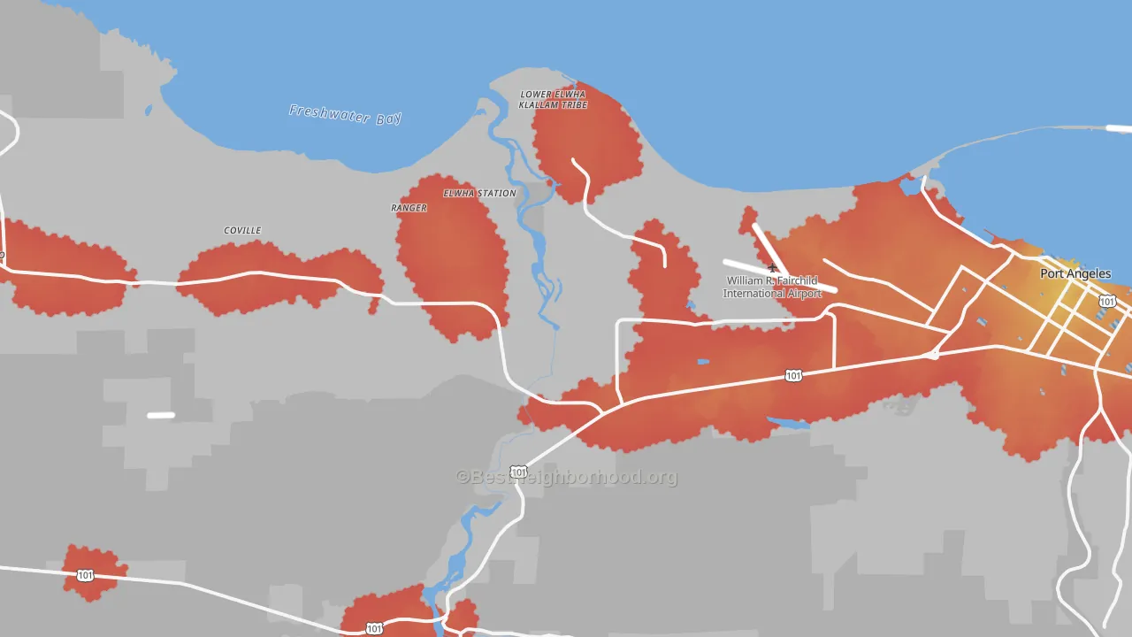 Transit Grade map of Mount Pleasant, WA